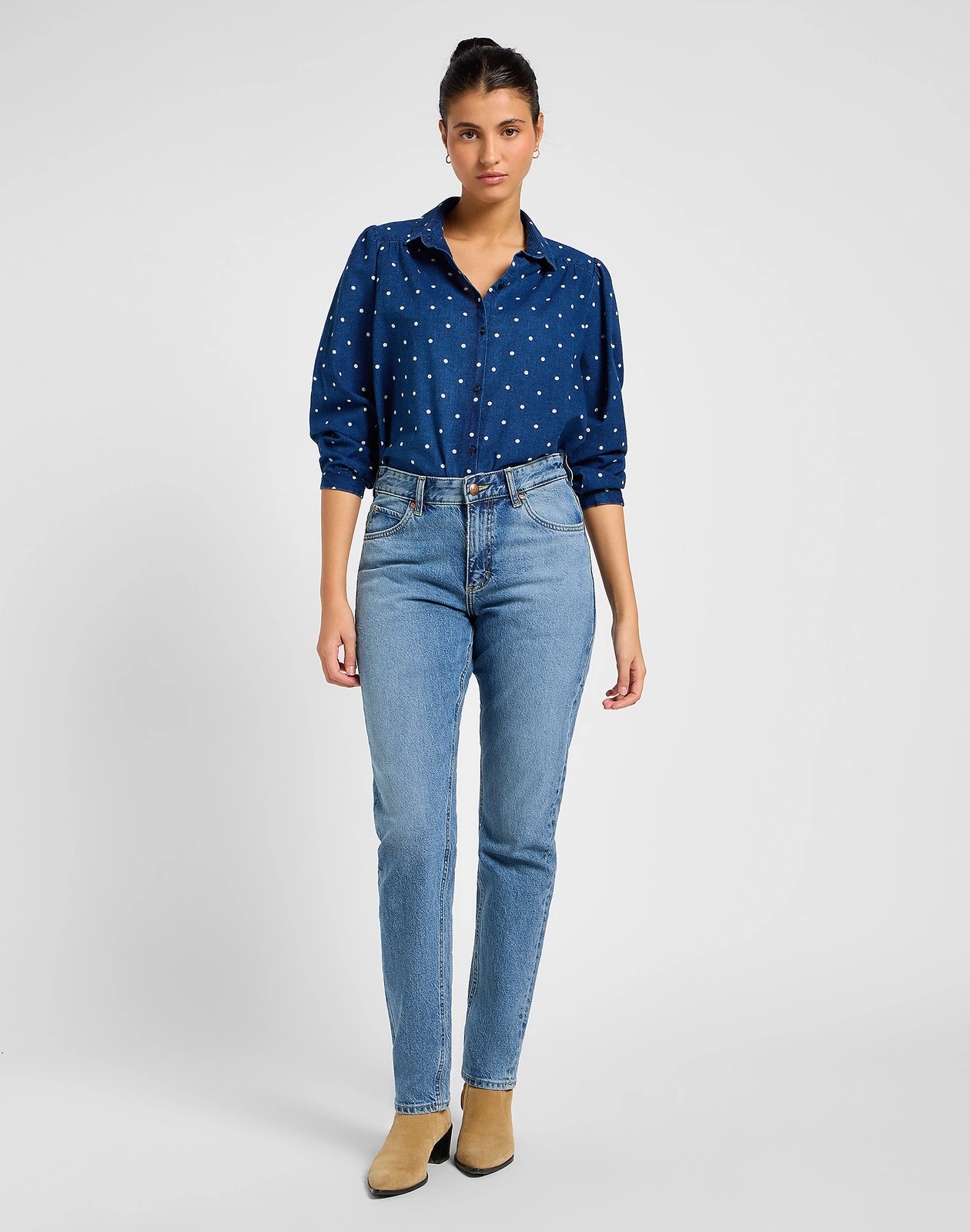 Dámská košile Lee Shirred Blouse Dotted Indigo 112355126 Xs
