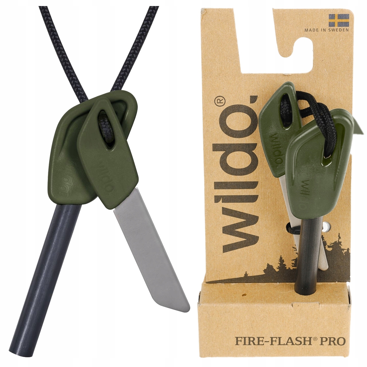 Krzesiwo Turystyczne Large Wildo Fire Flash Pro Survival bushcraft Olive