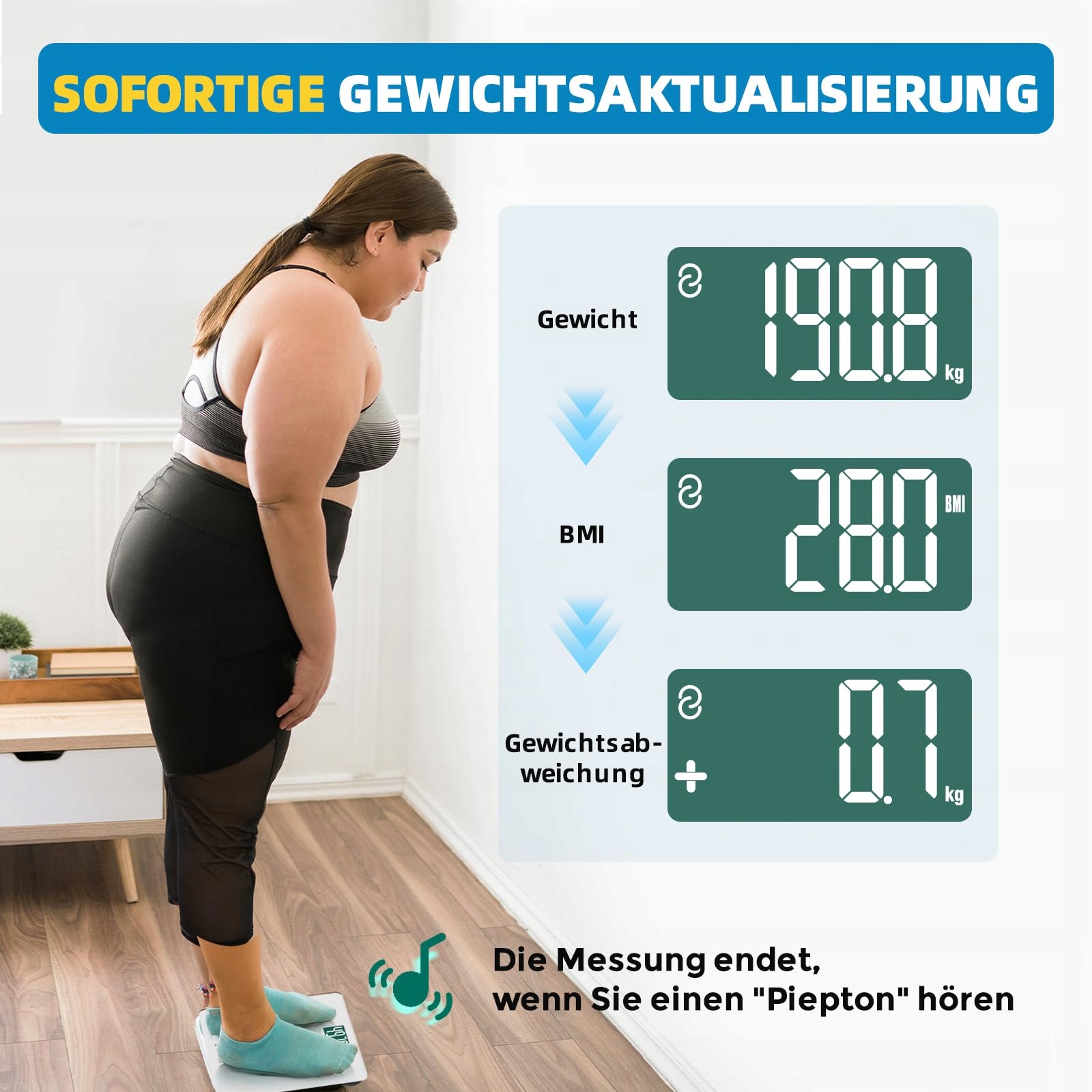 LEPULSE S5 Waga Cyfrowa 250kg Bluetooth BMI Aplikacja Szeroka Platforma — miniatura 9