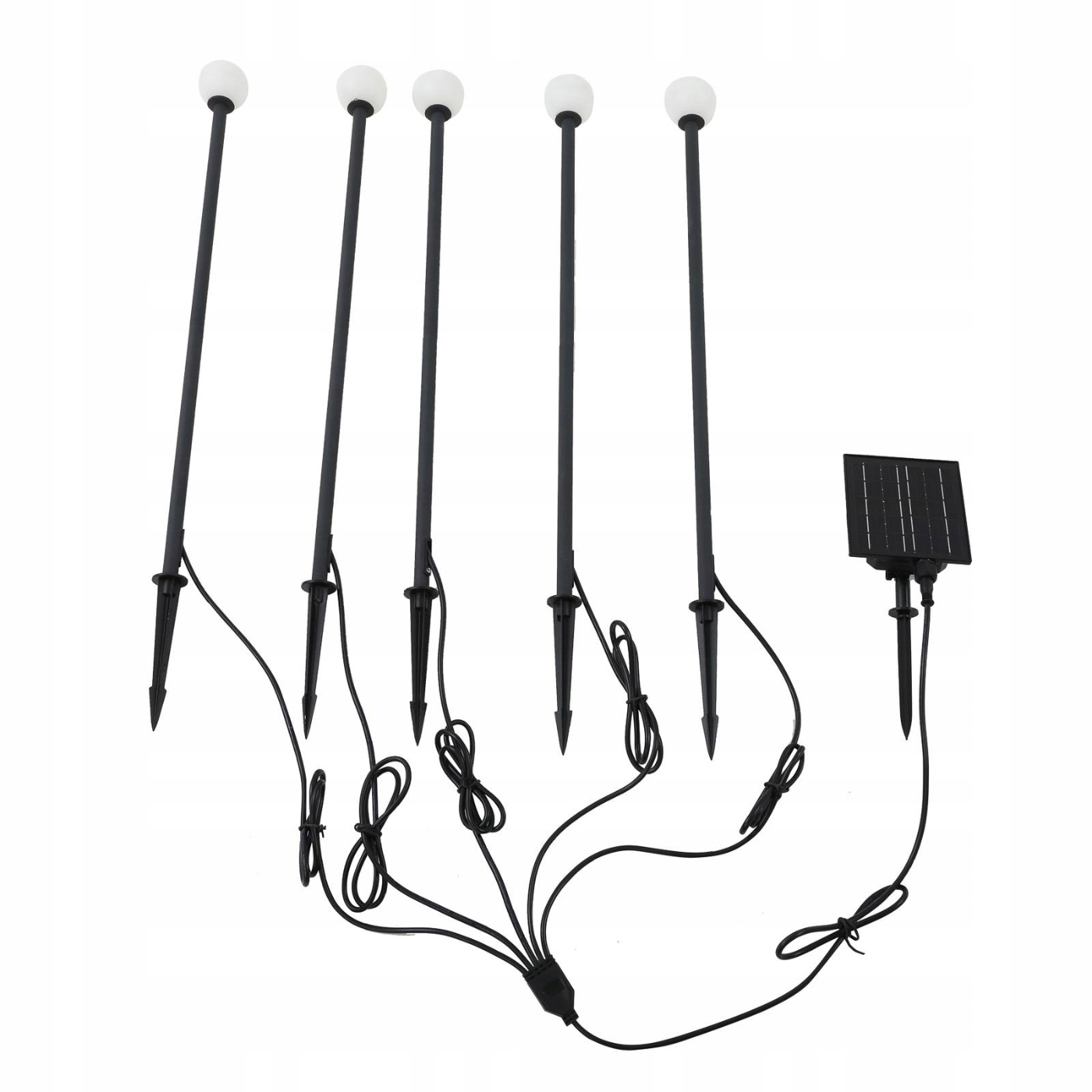 Lindby Lampa solarna Led Freydis, zestaw 5 sztuk, czarna, 2000 K