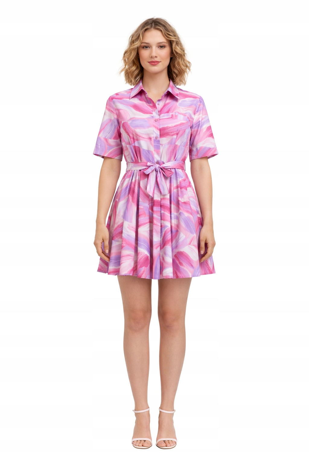 Barevné Šaty S Límečkem M I1A