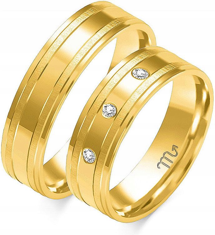 Zlatý snubní prsten pro pár svatba 585, velikost 29 30 31, dámská kolekce pro muže