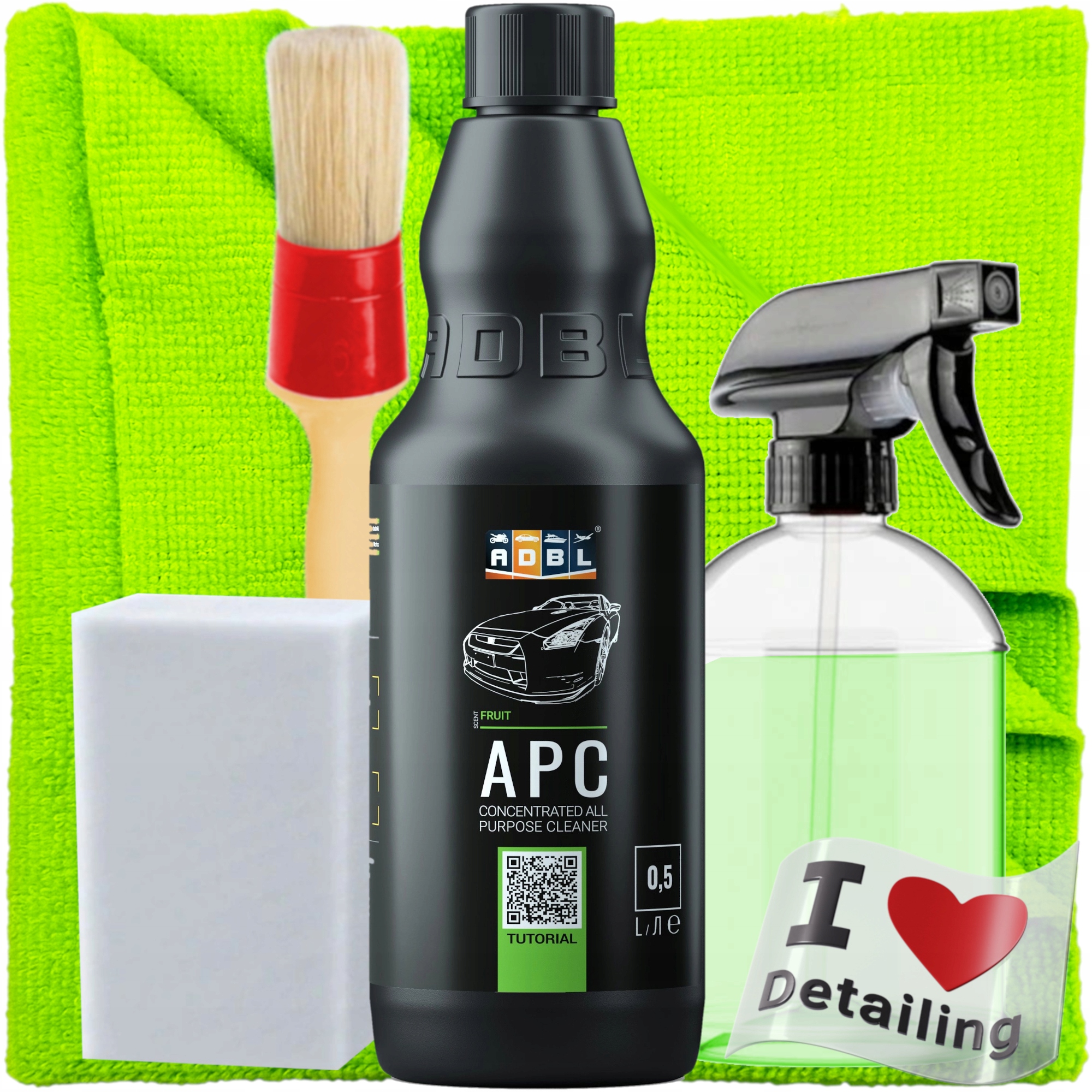 ZESTAW ADBL APC 500ML CZYSZCZENIE AKCESORIA BUTELKA MAGIC SPONGE PĘDZELEK