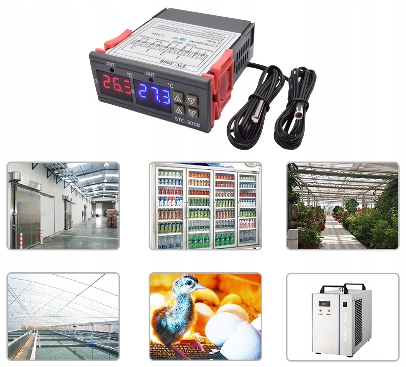 PODWÓJNY TERMOSTAT REGULATOR DO INKUBATORA 2w1 Rodzaj sterownik