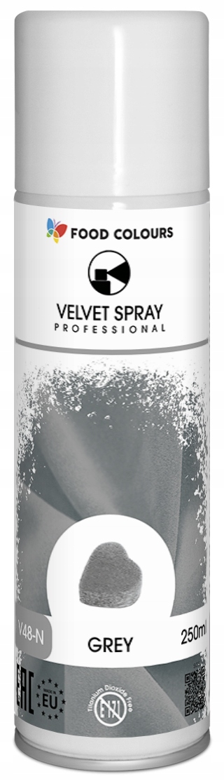 Zamsz jadalny w sprayu Velvet Spray Food Colours Szary 250 ml