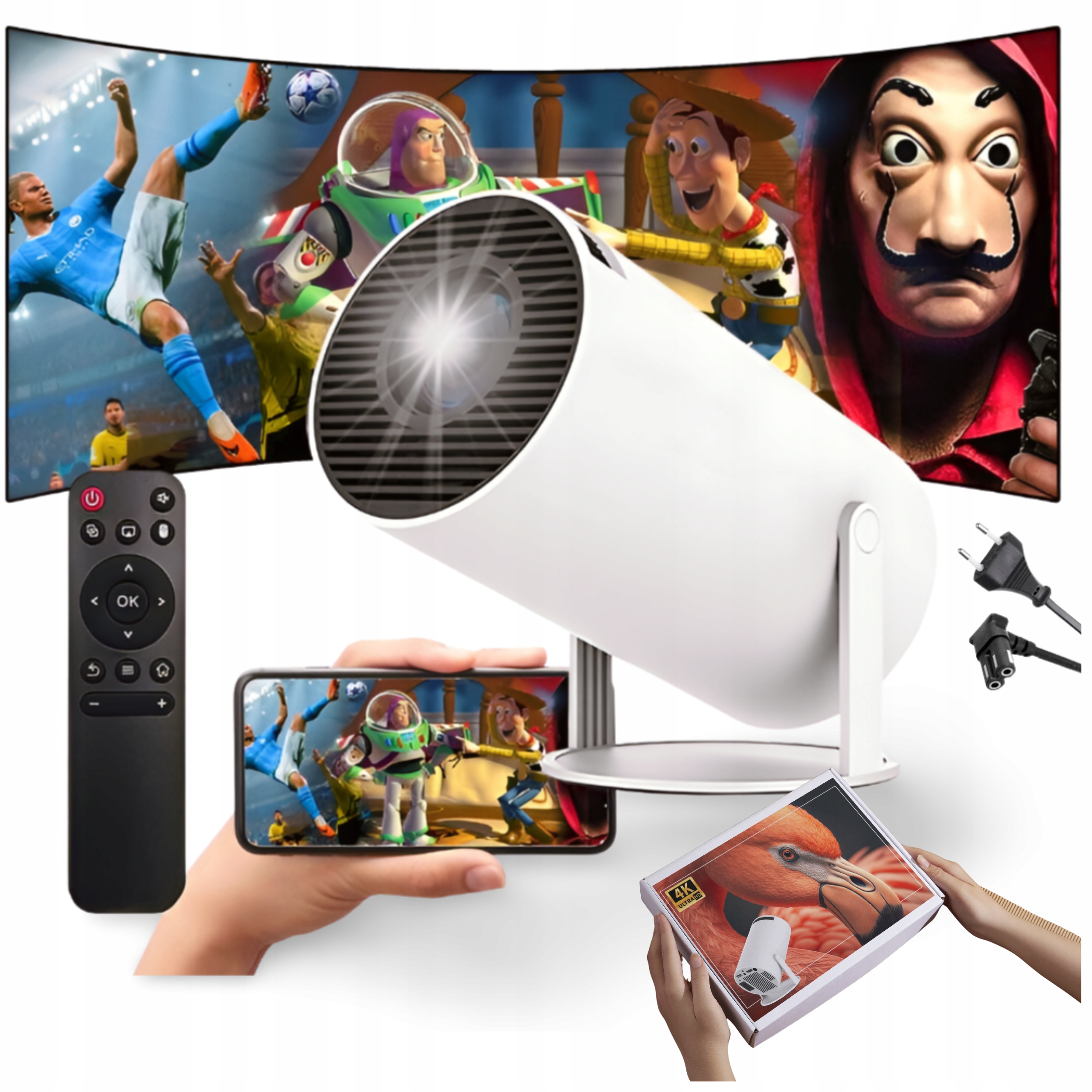 Projektor Android Tv 4K Wifi Full Hd Přenosný Smart Reproduktor Mini