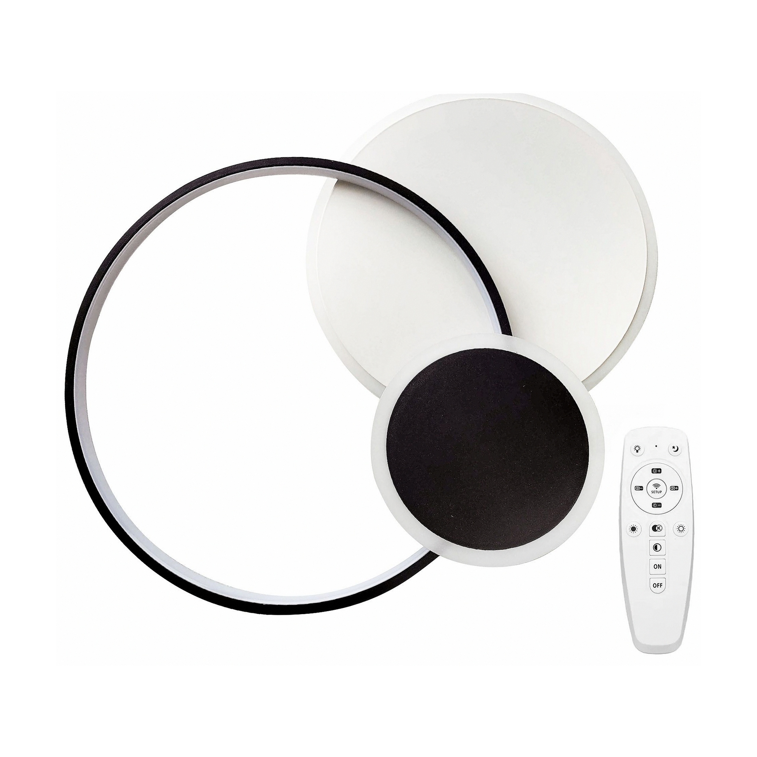 Stropná lampa Stropné Svietidlo Svetlo Okrúhly Kruh Krúžky Ring Čierna 60 W