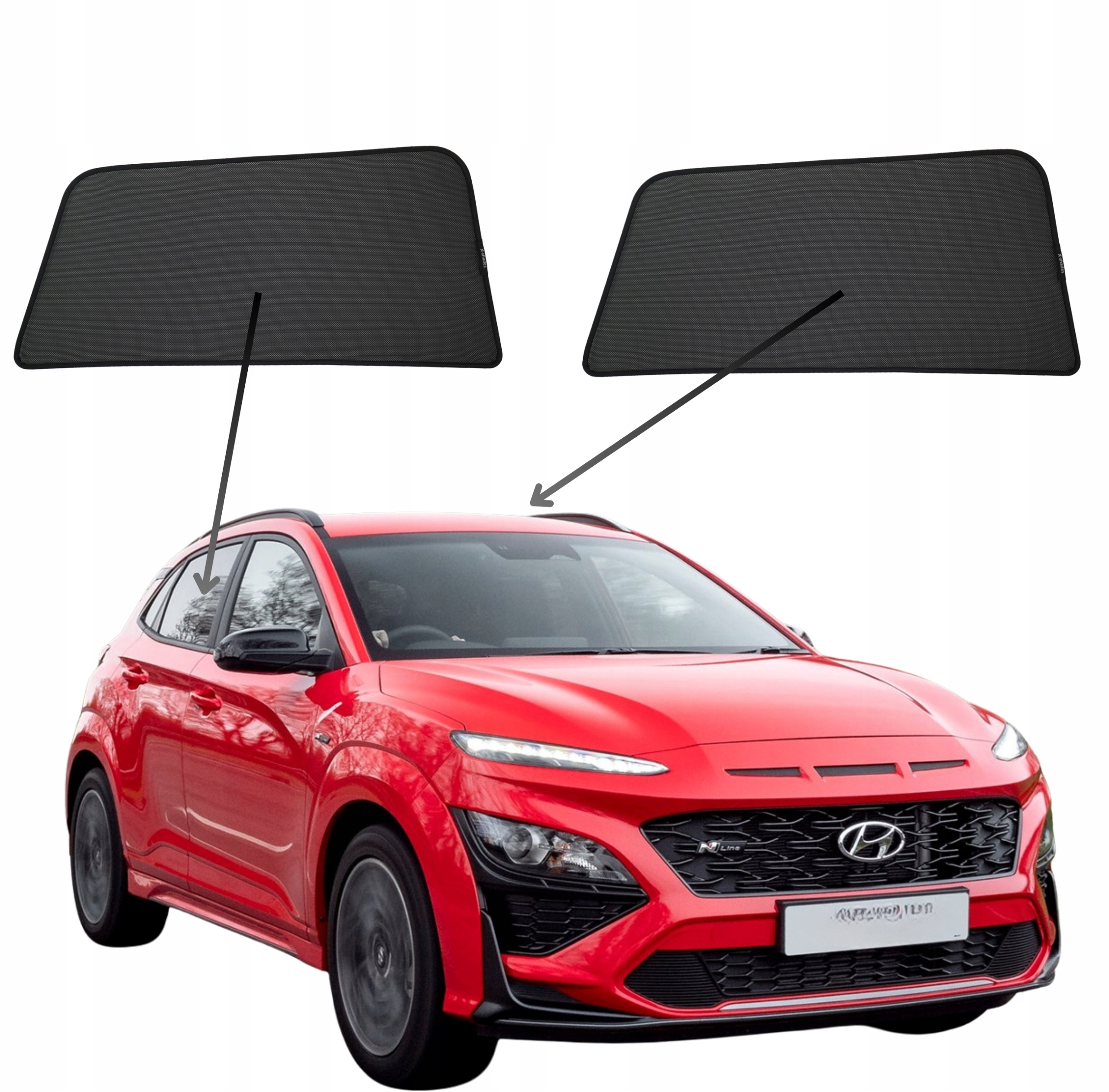 Protislnečné clony do Hyundai Kona, 2017-2023, na magnety, sada 2ks