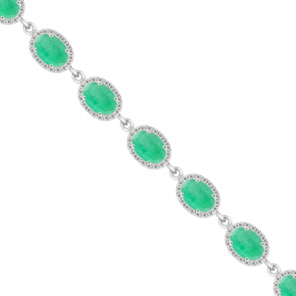 Náramok zdobený smaragdmi sr.925 elegantný