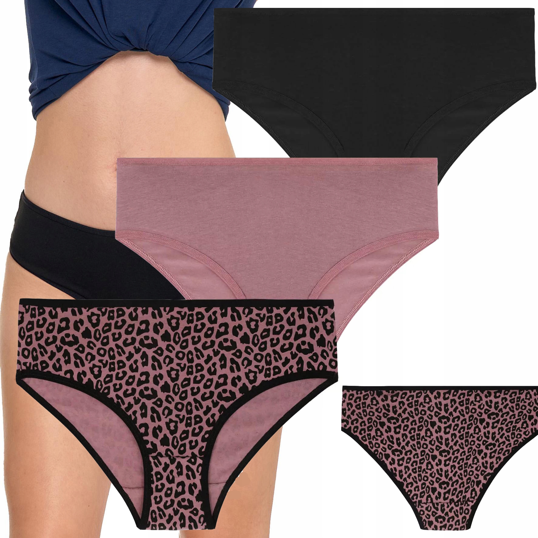 Kalhotky *mnohopak* Bavlněné Kalhotky Barvy Panterka Dámské bikiny s Moraj M