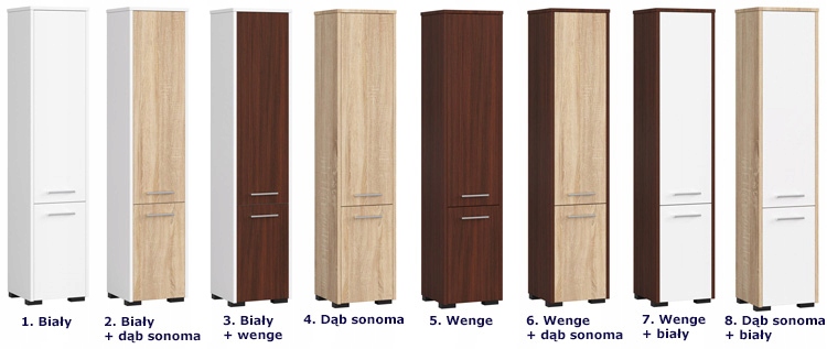 REGAŁ ŁAZIENKOWY DRZWICZKI 5 PÓŁEK = WENGE = MAT Szerokość mebla 30 cm