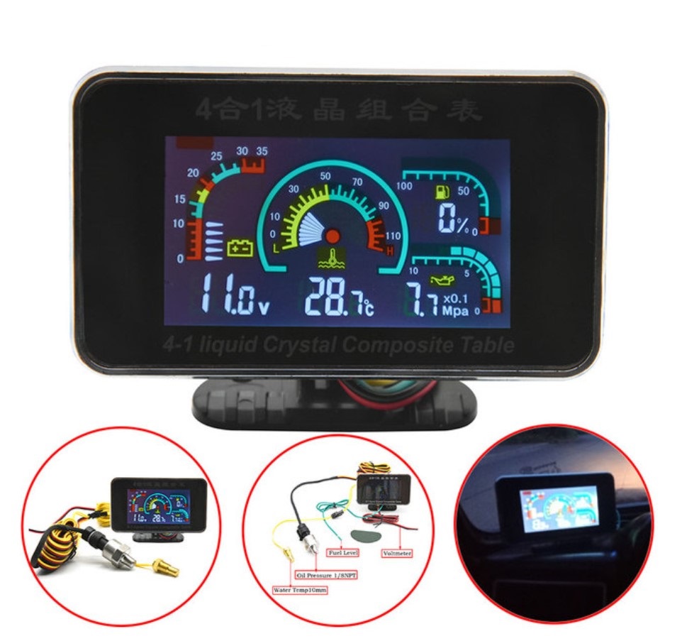 WSKAŹNIK LCD TEMPERATURY CIŚNIENIA OLEJU WOLTOMIER Producent bez marki