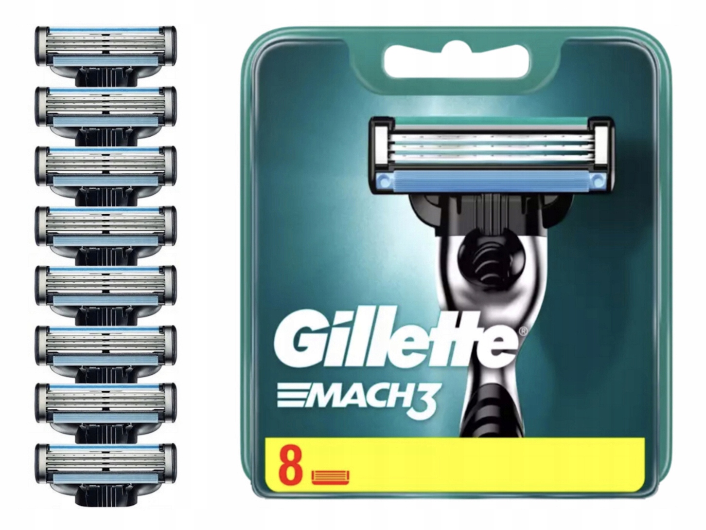Originální Pánské Vložky Čepele Do Strojku Gillette Mach3 8 kusů