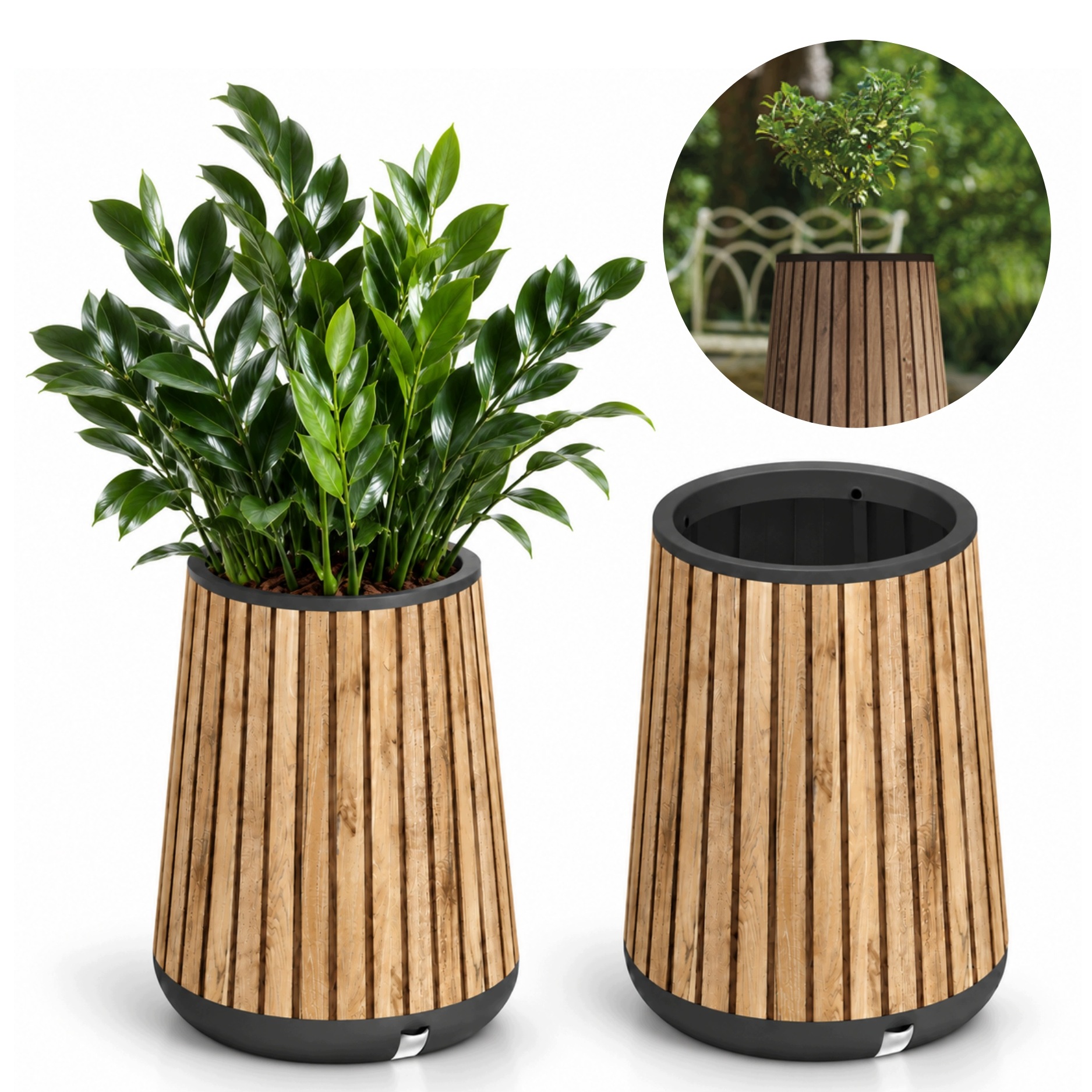 Donica Keter Deco Conic Tall 72cm 150L samonawadniająca mrozoodporna Uv