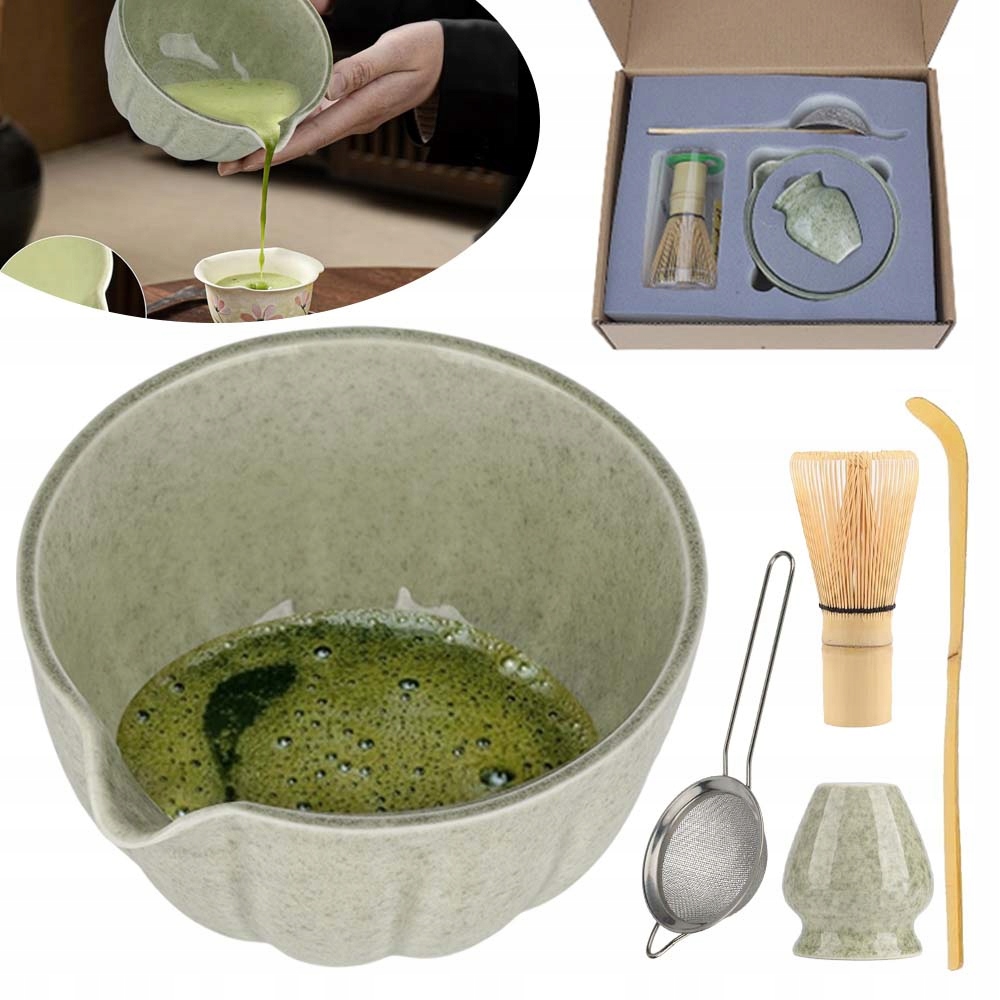 Levně Matcha Sada Tradiční Každodenní Keramická Bambusová Miska Chasen