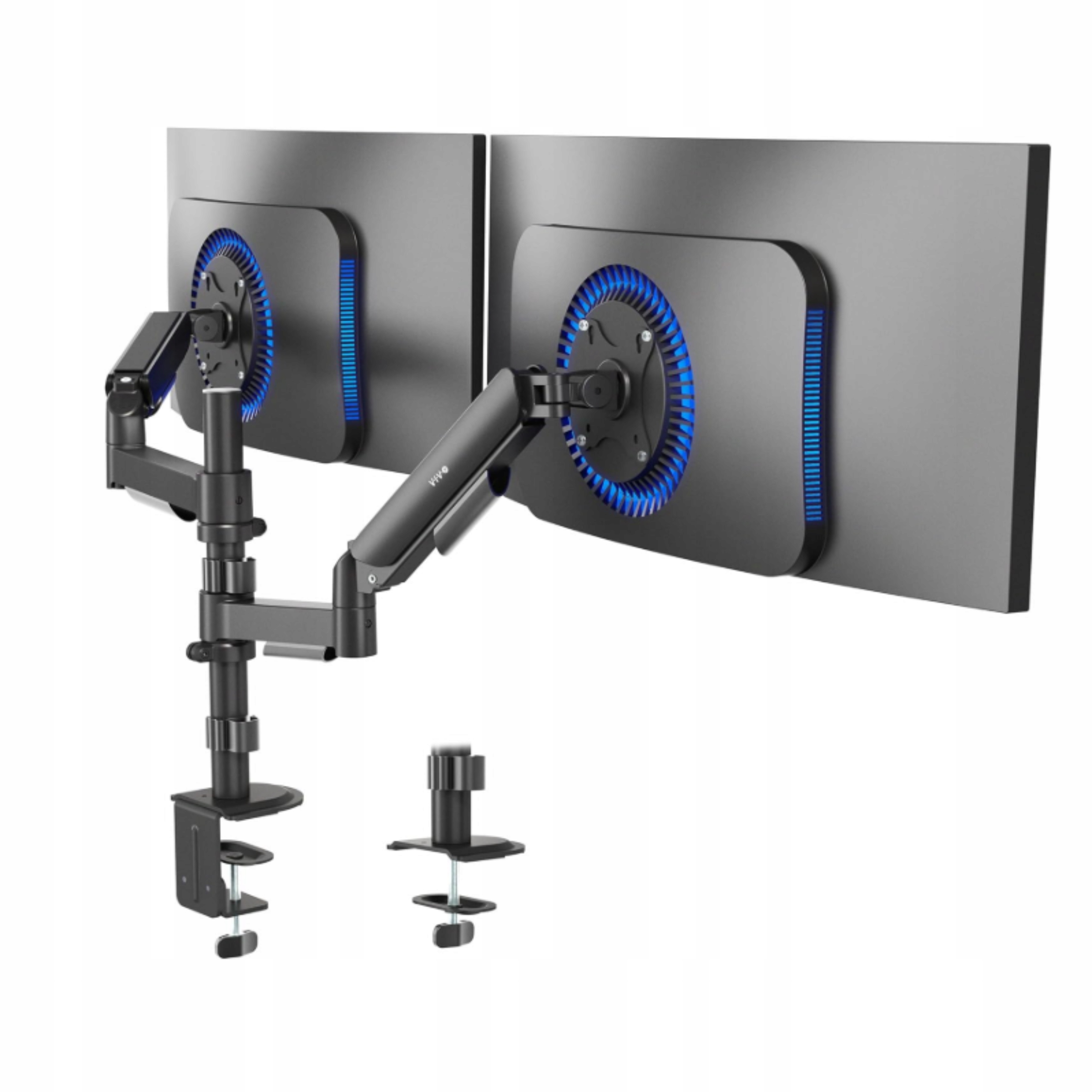 Uchwyt Na Monitory Podwójny Obrót 360° Biurkowy Standard Vesa Regulowany