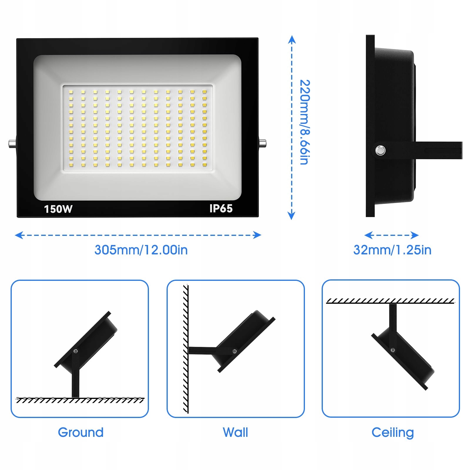 Naświetlacz LED 150W 5000lm 3000K IP65 Zewnętrzny Do Ogrodu LOYAL — miniatura 2