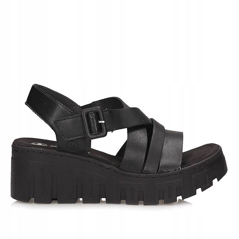 Dámské sandály Rieker 68063-00 černé s klínkem