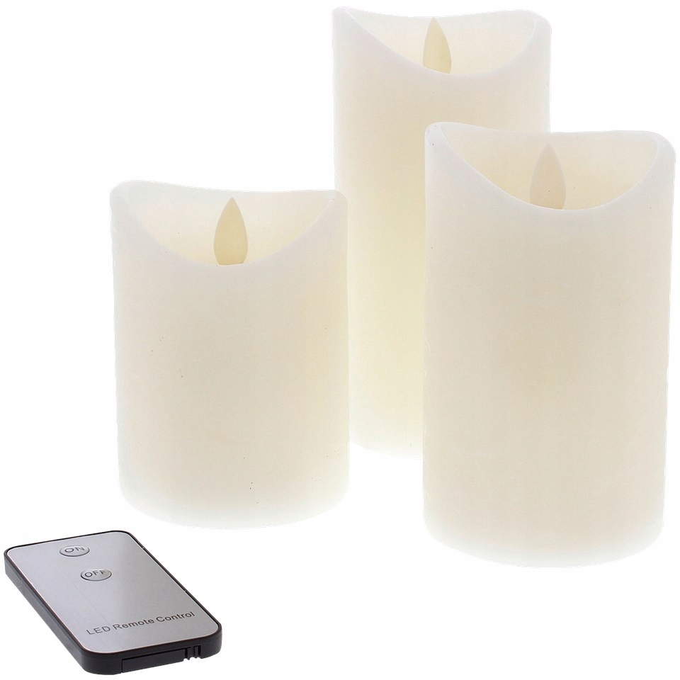 ŚWIECE WOSKOWE Z FALUJĄCYM PŁOMIENIEM x3 LED PILOT Rodzaj lampion