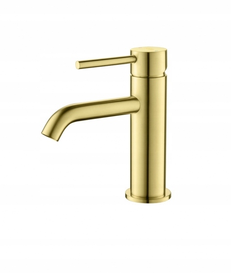 Stojanková Umývadlová Batéria Nízke Šampanské Zlato S Uzáverom Klik Klak
