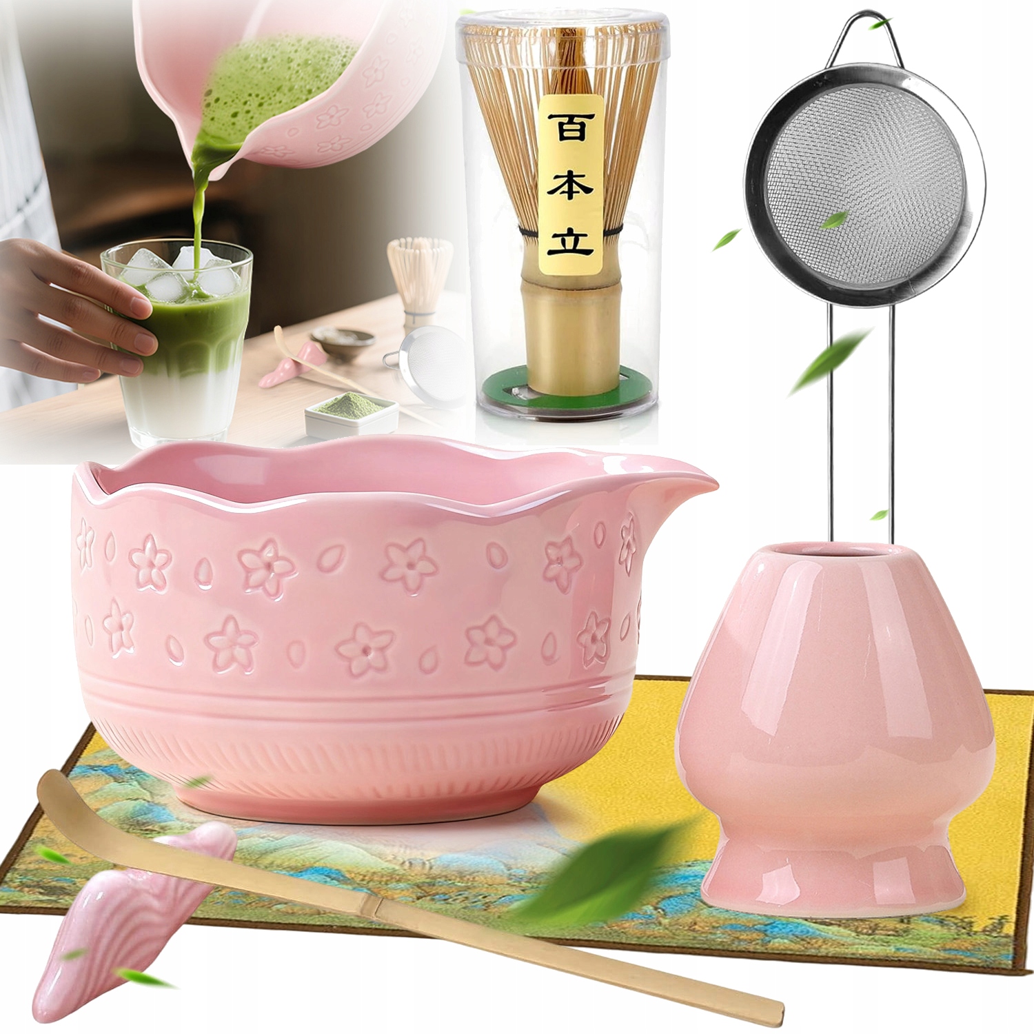 Bambusový Dárková Sada Metlička Štětec Na Čaj Matcha 7 Set