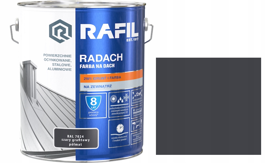 

Rafil Radach Szary Grafitowy RAL7024 10L Półmat