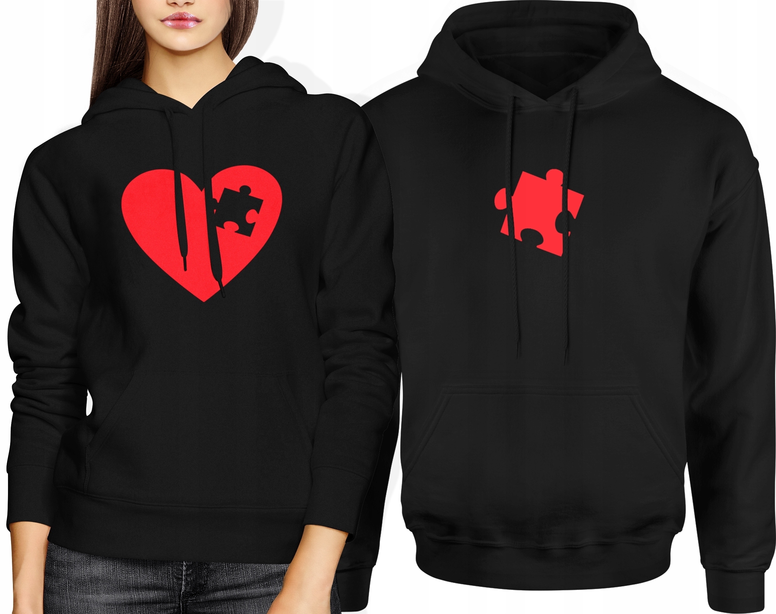 Bluzy Dla Par Na Walentynki Puzzle Z Sercem Dla Zakochanych L Bluza