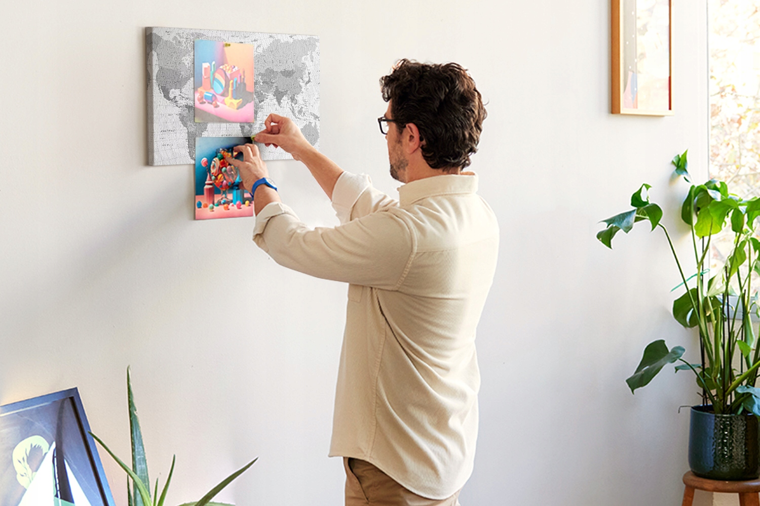 Tablica Na Notatki Z Nadrukiem 60x40 Mapa świata Marka inny