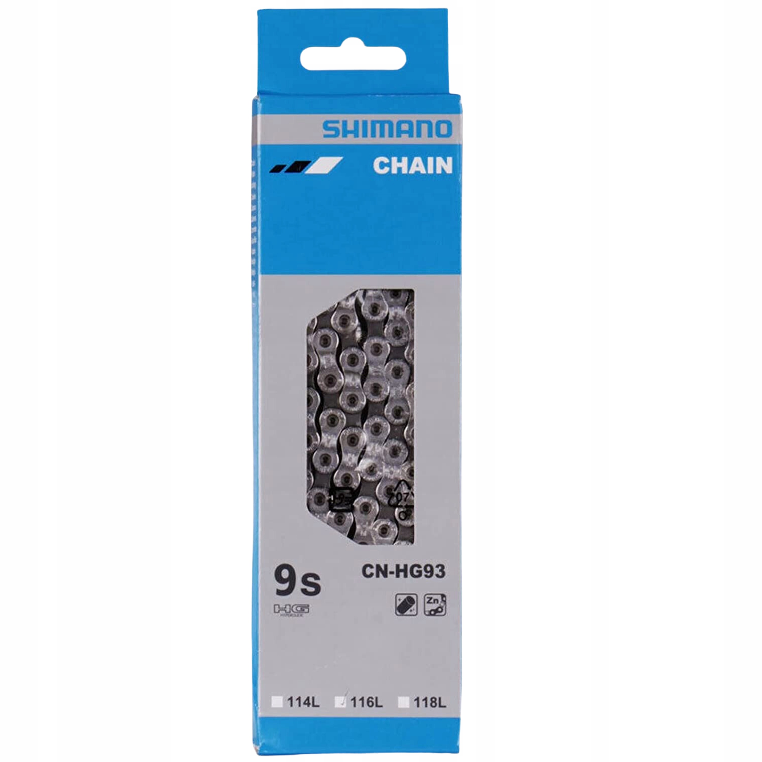 

Łańcuch Rowerowy Shimano CN-HG93 9 rz. 114 Og +pin
