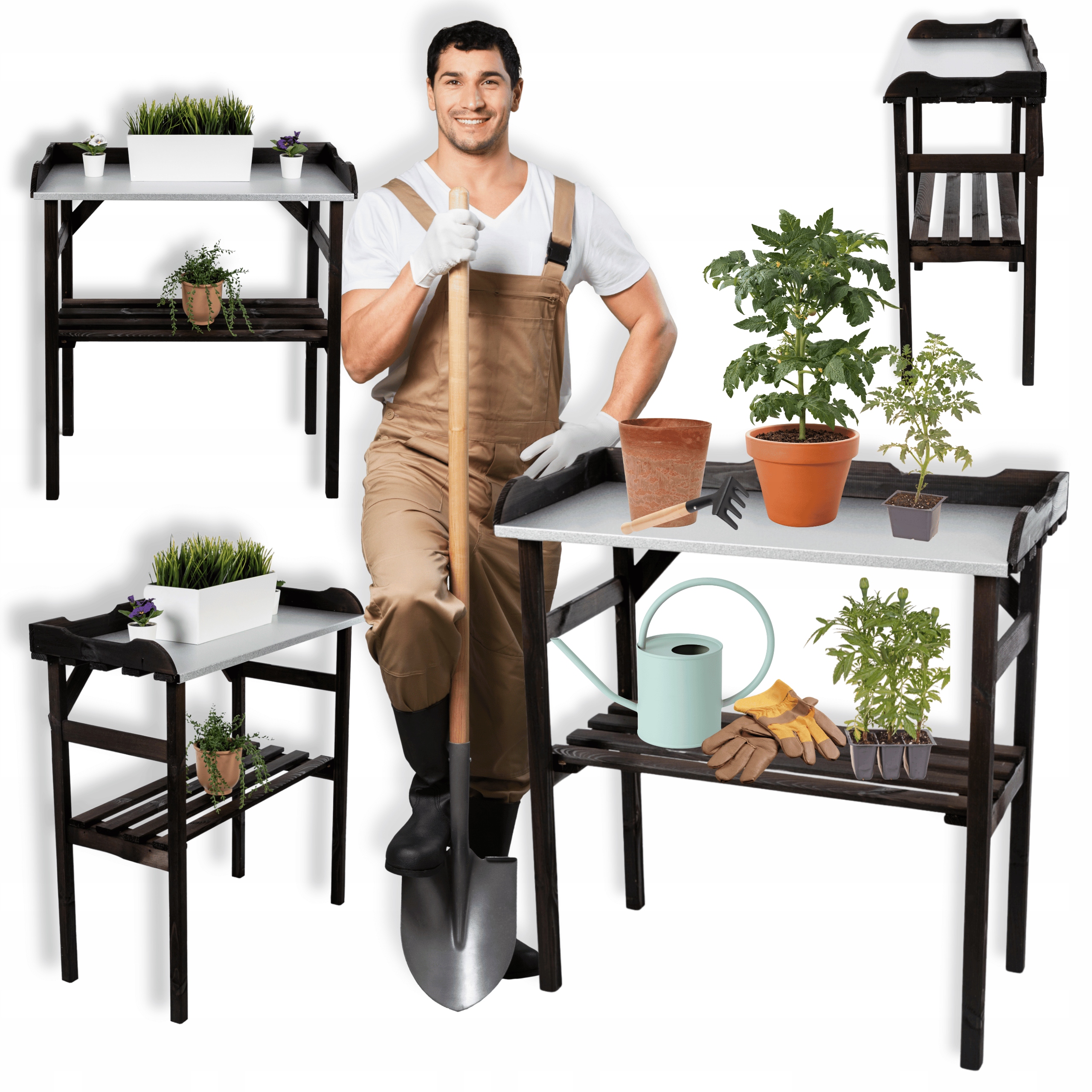 Stół do flancowania stół do grilla stolik ogrodowy do grillowania Czarny