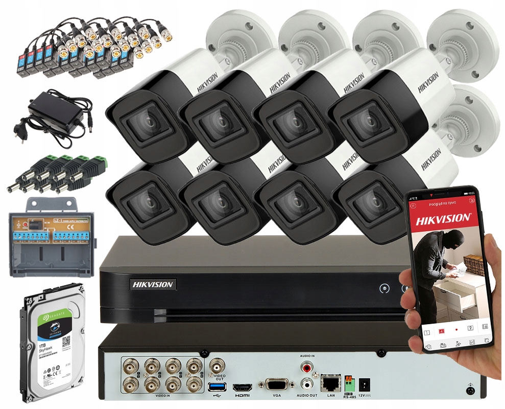 Zestaw monitoringu sklepu Hikvision Acusense 2 Mpx