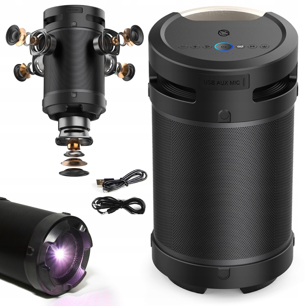 

Głośnik Bluetooth Przenośny Manta Xbass 360 100W