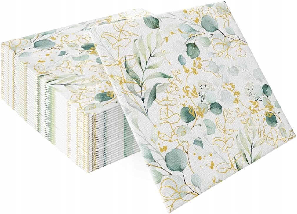 SERWETKI PAPIEROWE EUKALIPTUS 33X33 CM 20 SZT ŚLUB KOMUNIA IHS CHRZEST