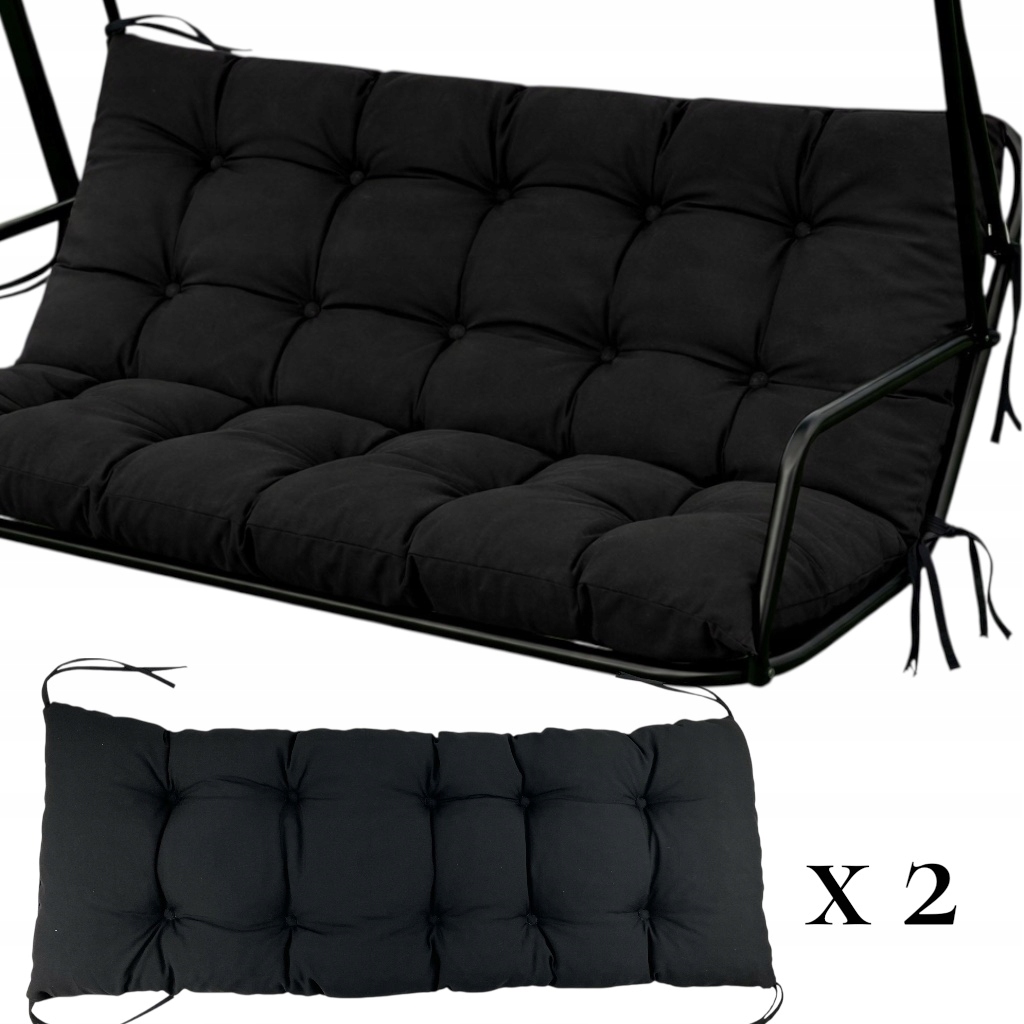 Polštář Na Zahradní Houpačku 150 CM Černý