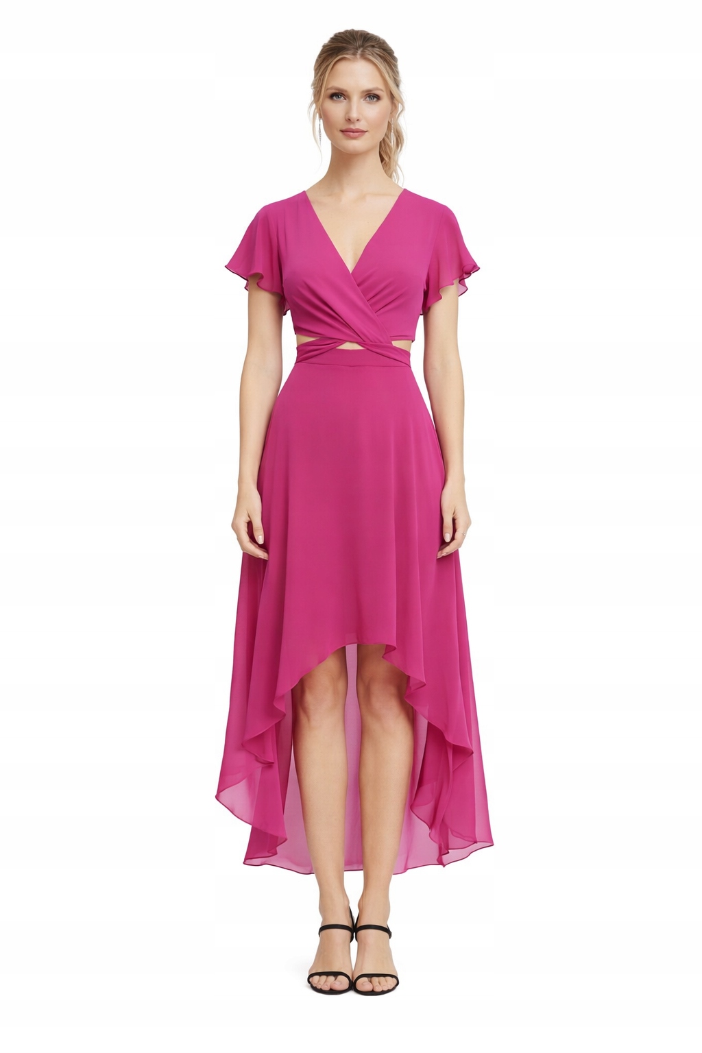 Patrizia Pepe Růžová Obálková Sukně S Volánkovými Rukávy 40 I1K