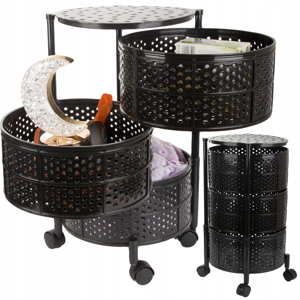 Kuchyňská Police Skříňka Na Kolečkách Mobilní Regál Vozík Stolek 3 Úrovně Koš