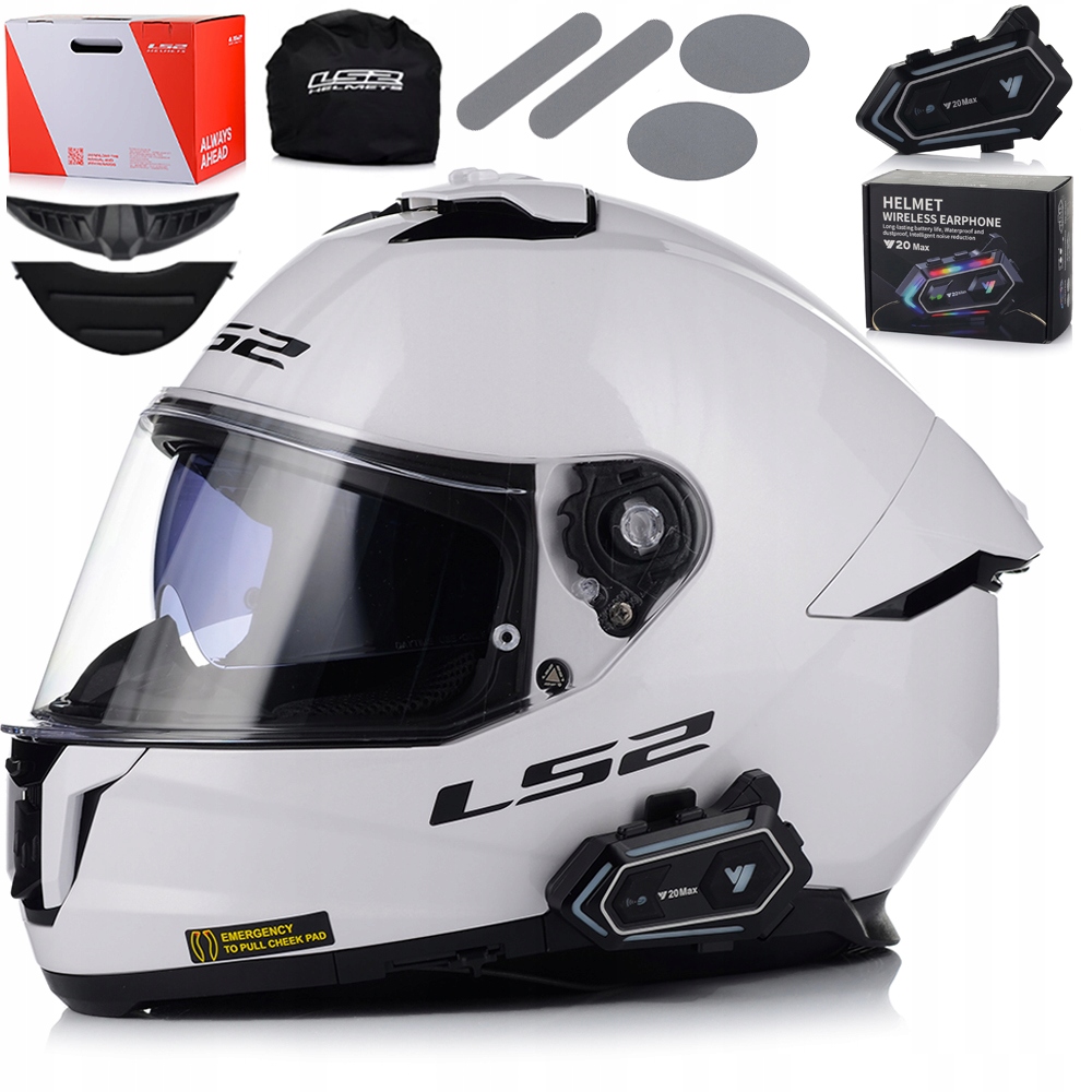 Motocyklová Prilba LS2 FF808 Stream II Biela Clona Bluetooth Interkom