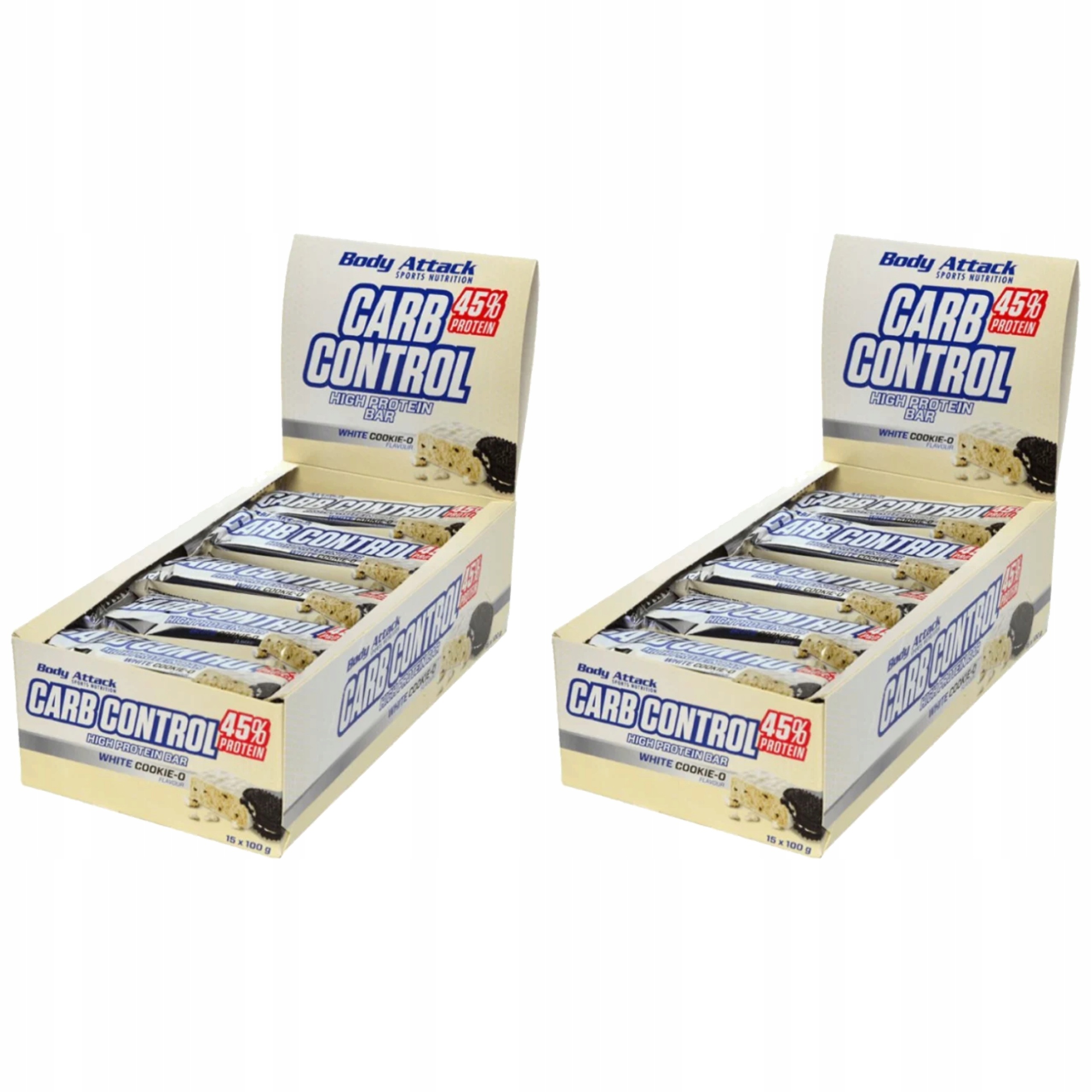 2x Proteinová Tyčinka Body Attack Carb Control 15x 100 g Cookie bez lepku