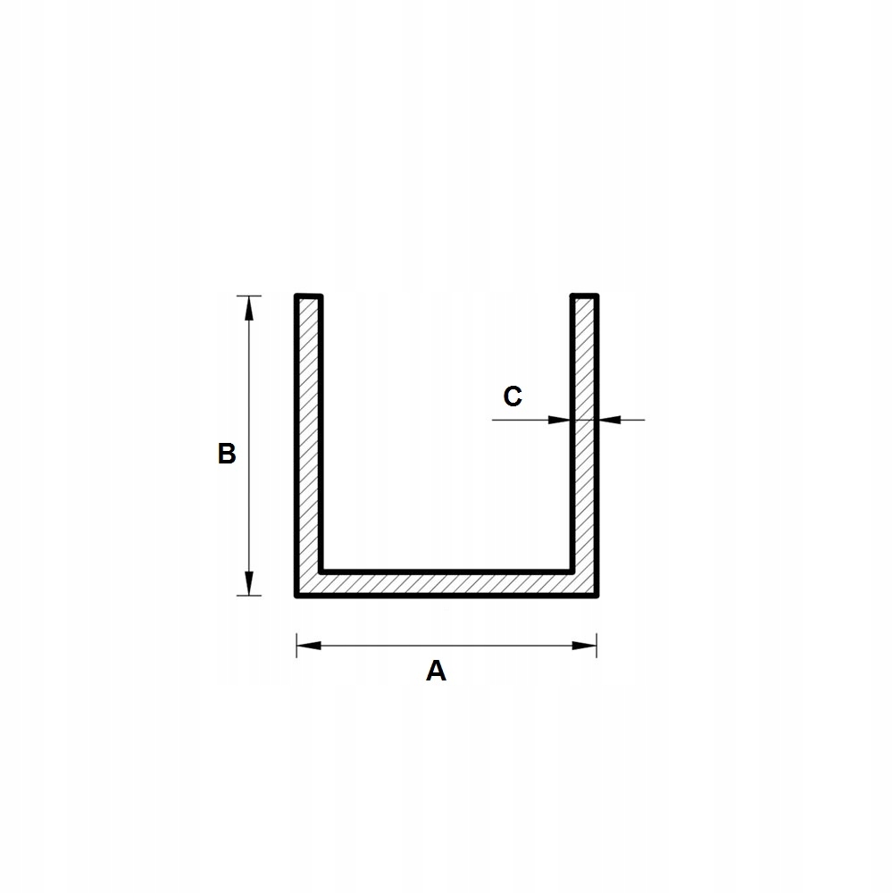 Ceownik Aluminiowy Aluminium 13x10x1,5mm dł 200cm Materiał aluminium
