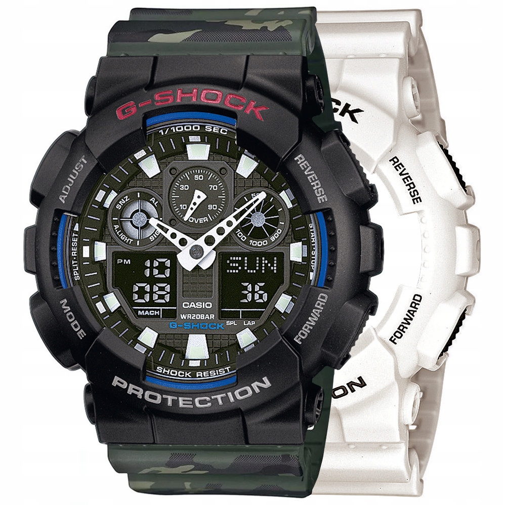 Sada G-shock GA-100B-7AER Černá Zelená