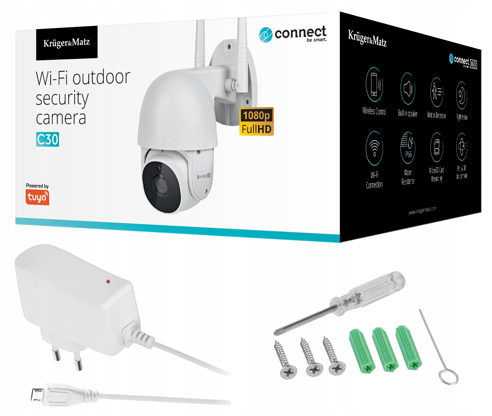 KAMERA IP CONNECT C30 TUYA 1080P ZEWNĘTRZNA WI-FI Model Connect C30