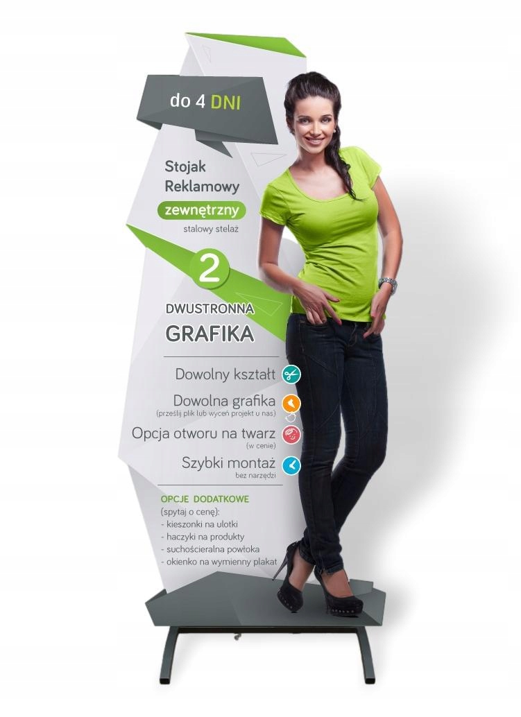 Potykacz dwustronny duży nadruk, cięcie po obrysie