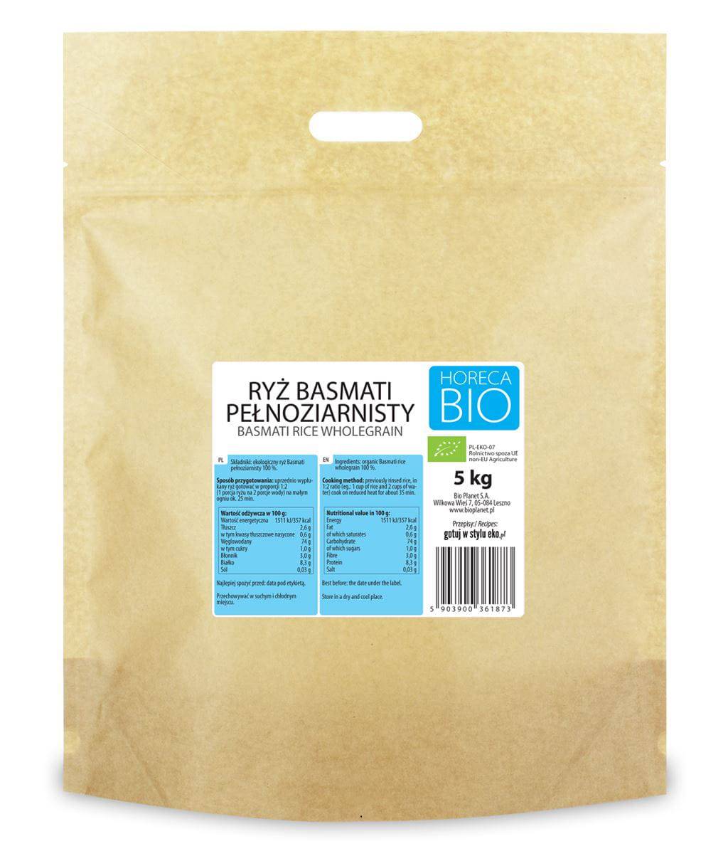 Rýže Basmati Celozrnná Bio 5 kg Horeca
