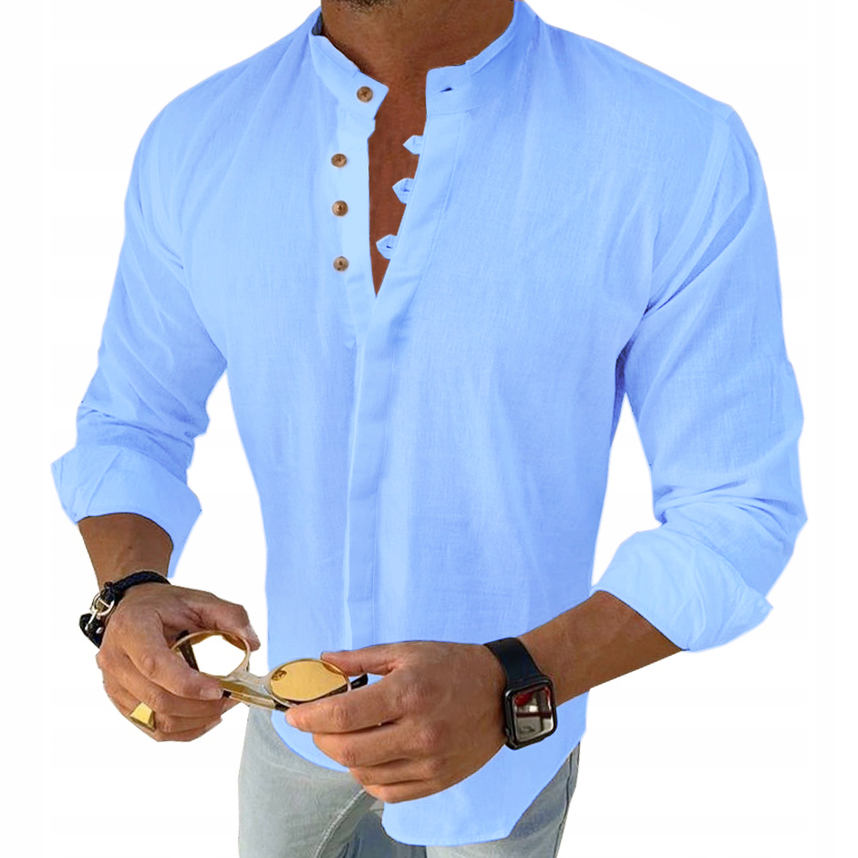 Pánská každodenní košile Lněná Len Stojka Barvy