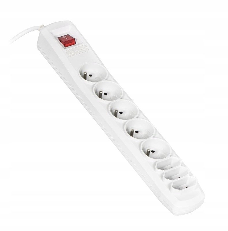 Listwa przeciwprzepięciowa Activejet APN-8g, 3m, szara, 10A, 8 gniazd