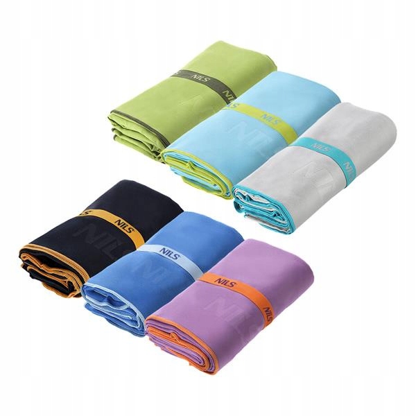 RĘCZNIK SZYBKOSCHNĄCY NILS CAMP Z MIKROFIBRY 180X100CM PLAŻOWY BASEN Kolor dominujący odcienie niebieskiego