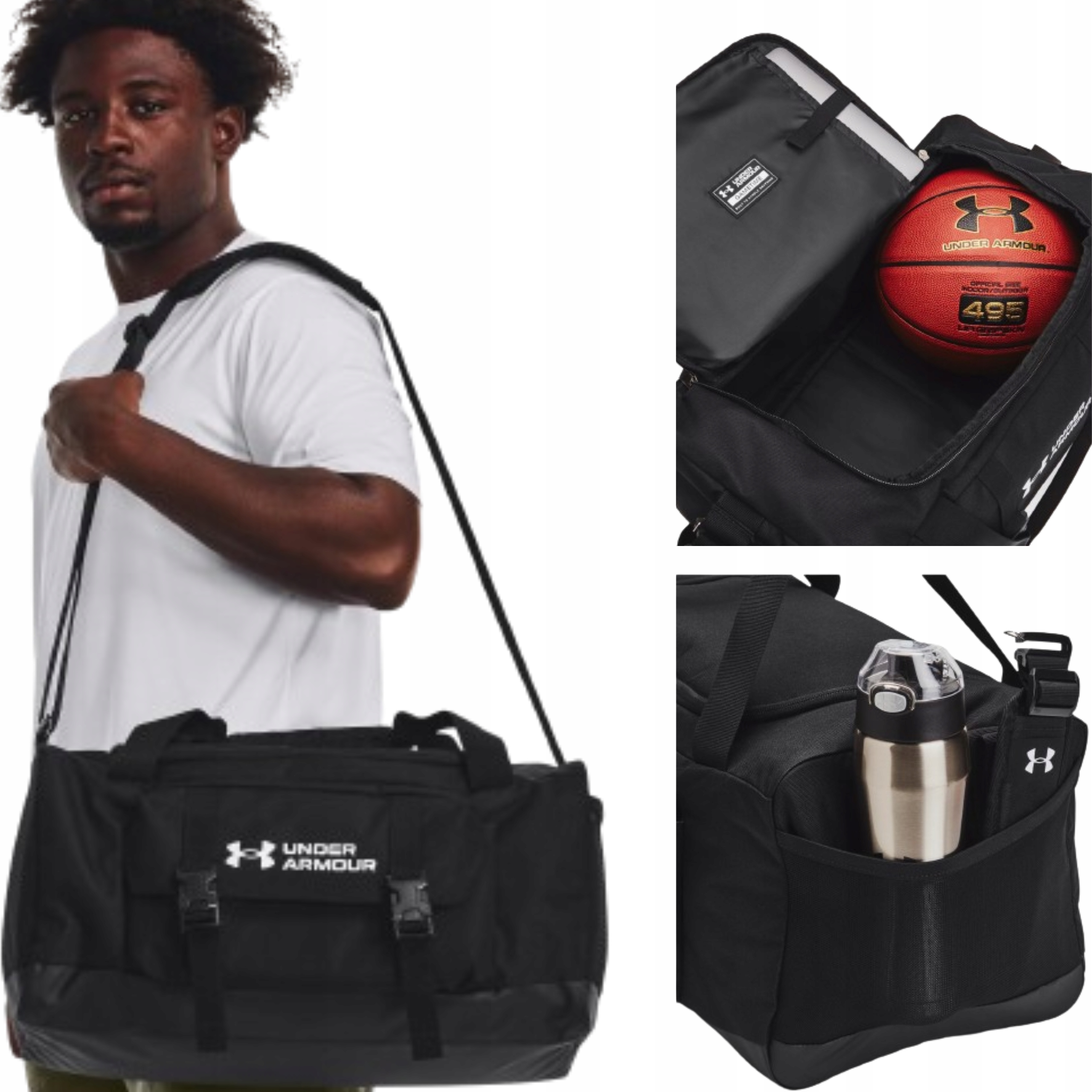 Torba Sportowa Under Armour Na Ramię Na Siłownię Wodoodporna Bagaż 38L