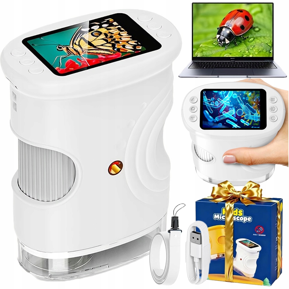 Led Optický Digitální Mikroskop 2MP Usb Přiblížení 1000x Pro Děti Set