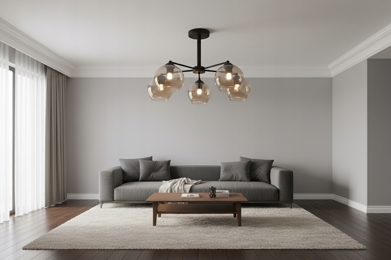 Euro-Lamp stropná lampa Uno 5 čierna medová 5X60W Výrobca