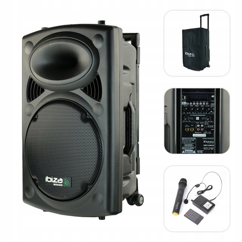 Kolumna mobilna Port Fm Usb 2x MIC Uhf akumulator